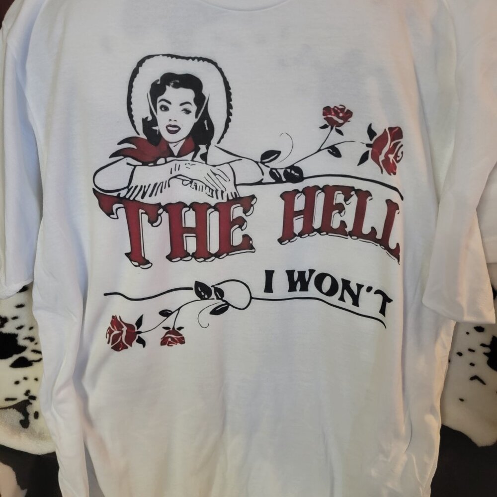 5 Pack The Hell I Want Western Womens White Short Sleeve T-Shirt
